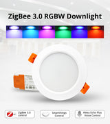 Benexmart ZigBee 3.0 Led Recessed Ceiling Light Support Downlight RGBCW 3.5 Inch 12w Alexa Google Home Smart things App Control