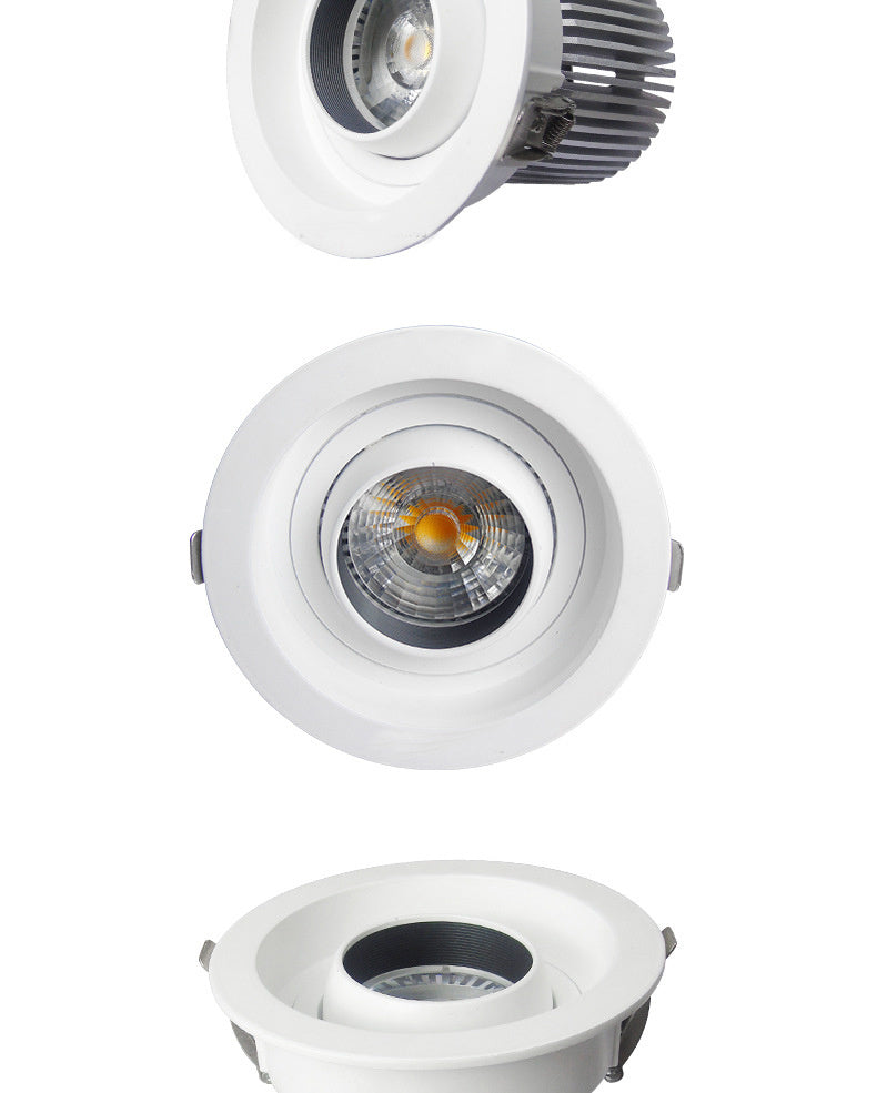Round Downlights Led Spot Double Warm White Cold White 12W 15W 20W COB Adjustable 5pcs/lot Embedded Cattle Eye Lamp AC90-265V