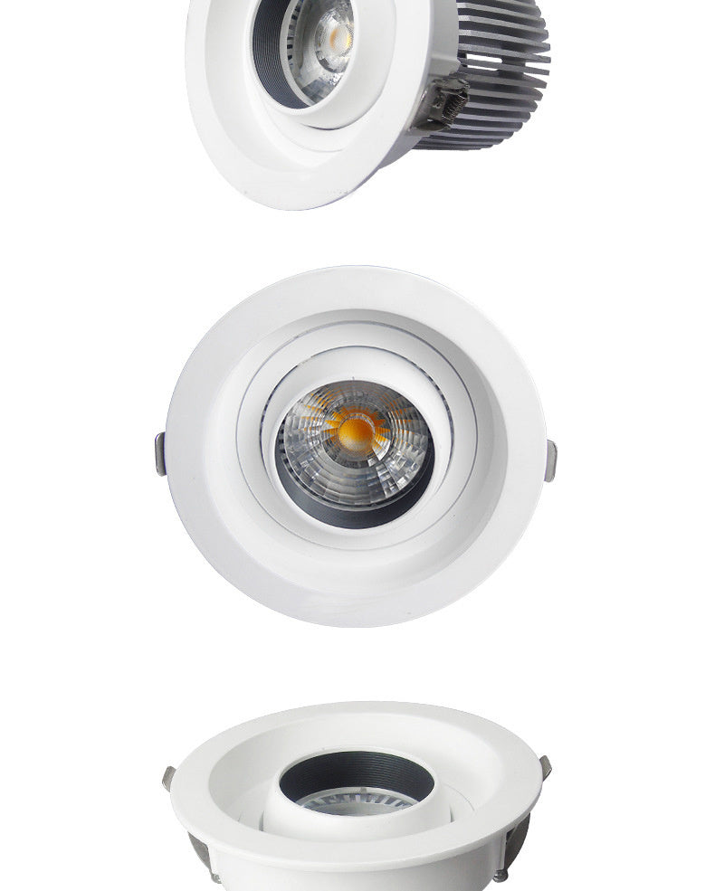 Round Downlights Led Spot Double Warm White Cold White 12W 15W 20W COB Adjustable 5pcs/lot Embedded Cattle Eye Lamp AC90-265V