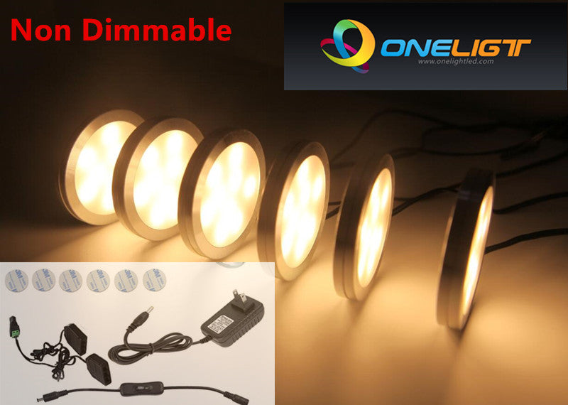 LED Under Cabinet Lights 12V 2.5W Round Counter Puck Cupboard Wardrobe Kitchen Lamp Shelf Showcase Closet Lighting Downlights