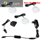 LED Under Cabinet Lights 12V 2.5W Round Counter Puck Cupboard Wardrobe Kitchen Lamp Shelf Showcase Closet Lighting Downlights