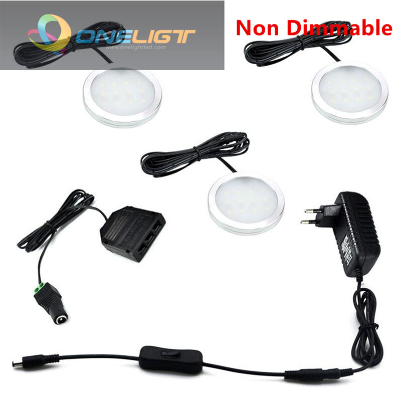 LED Under Cabinet Lights 12V 2.5W Round Counter Puck Cupboard Wardrobe Kitchen Lamp Shelf Showcase Closet Lighting Downlights