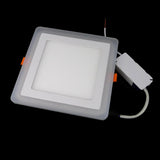Two Color LED Panel Light Square 6W 9W 16W 24W 3 Model LED Downlight Recessed Ceiling Indoor Light White + Blue 110V 220V
