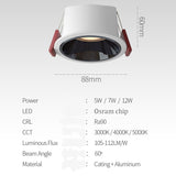 Deep Anti-glare Spotlight Led Ceiling Light Living Room Embedded LED Lighting Narrow Side Wall Washer Lights Home COB Downlight