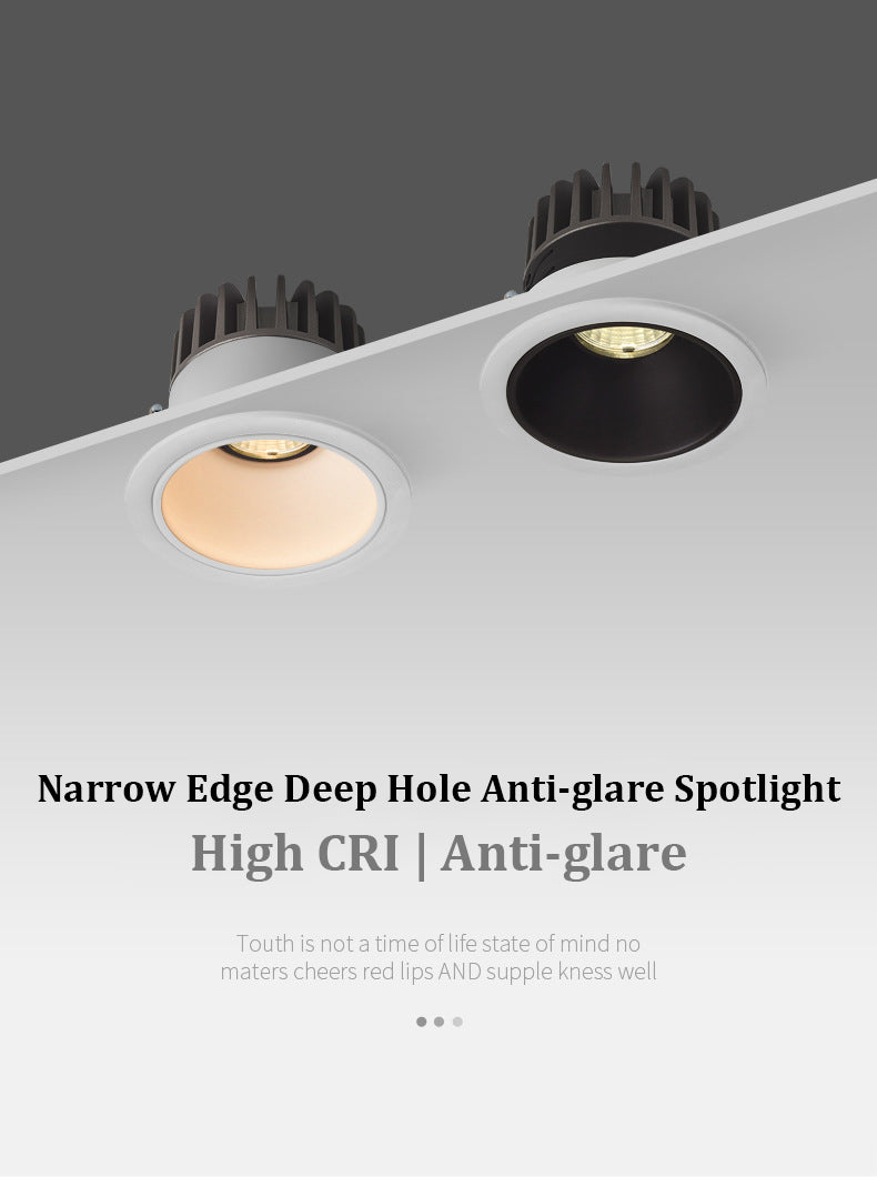 Deep Anti-glare Spotlight Led Ceiling Light Living Room Embedded LED Lighting Narrow Side Wall Washer Lights Home COB Downlight