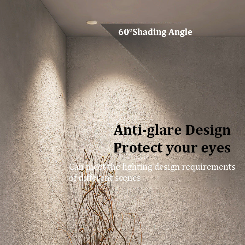 Deep Anti-glare Spotlight Led Ceiling Light Living Room Embedded LED Lighting Narrow Side Wall Washer Lights Home COB Downlight