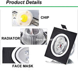 LED Square Down Lights 3W 5W 7W Recessed Dimmable Downlights 110V 220V Spot Indoor Ceiling Home Lighting