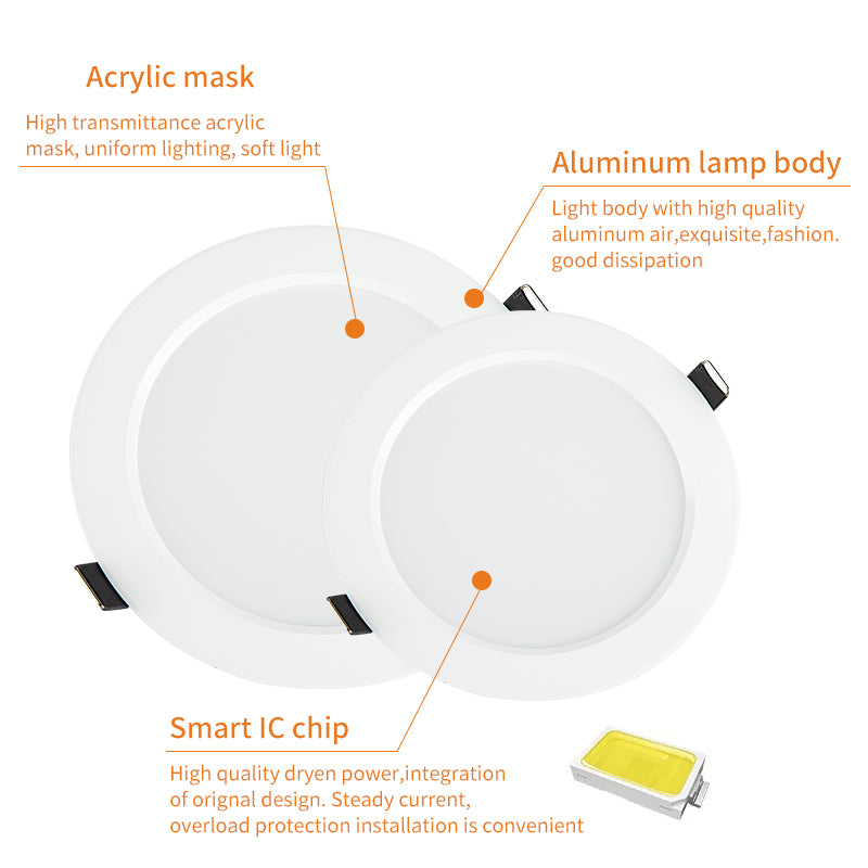 RGB W/WW Downlight Led 10W/20W Ceiling Decorative Downlight Living Room Background Wall Downlight RGB Remote Control Downlight