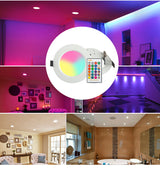 RGB W/WW Downlight Led 10W/20W Ceiling Decorative Downlight Living Room Background Wall Downlight RGB Remote Control Downlight