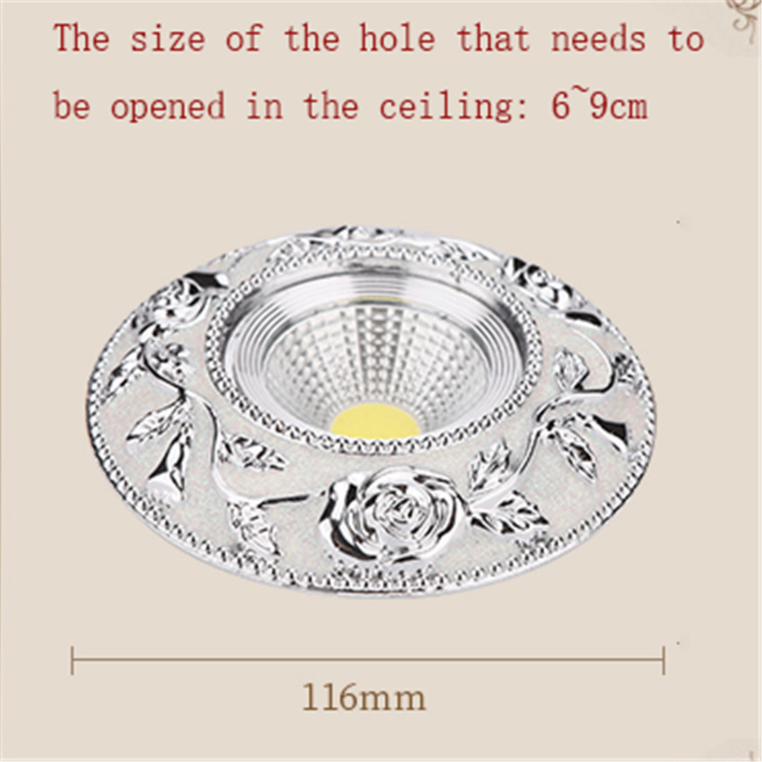 European Round Silver Garland Led Downlights 3W 5W 7W Cob Adjustable Angle Living Room Indoor Home Deco 110V 220V Recessed Lamp
