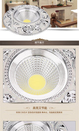 European Round Silver Garland Led Downlights 3W 5W 7W Cob Adjustable Angle Living Room Indoor Home Deco 110V 220V Recessed Lamp