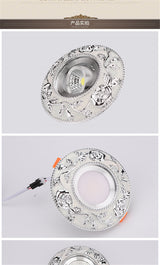 European Round Silver Garland Led Downlights 3W 5W 7W Cob Adjustable Angle Living Room Indoor Home Deco 110V 220V Recessed Lamp