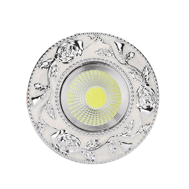 European Round Silver Garland Led Downlights 3W 5W 7W Cob Adjustable Angle Living Room Indoor Home Deco 110V 220V Recessed Lamp