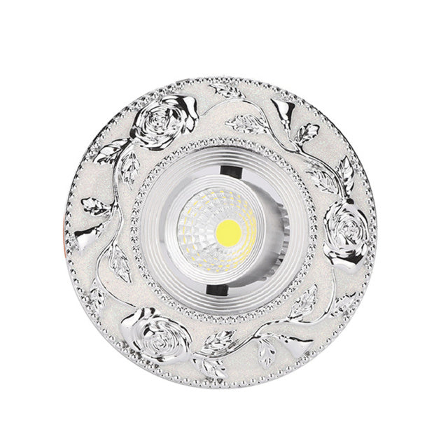 European Round Silver Garland Led Downlights 3W 5W 7W Cob Adjustable Angle Living Room Indoor Home Deco 110V 220V Recessed Lamp