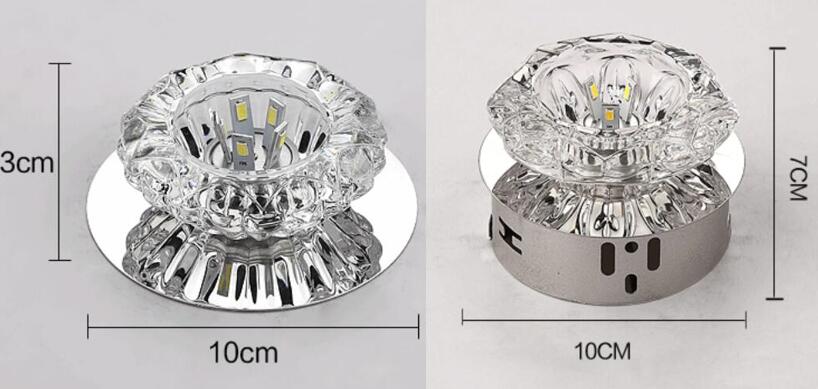 LED Downlights crystal lamp Downlight SMD Ceiling Spot Light With 3W/5W LED Driver AC110V 220V indoor Decoration