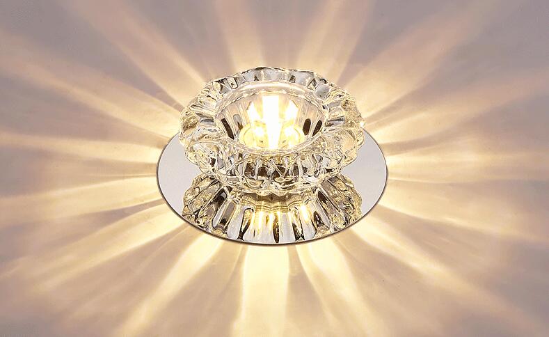LED Downlights crystal lamp Downlight SMD Ceiling Spot Light With 3W/5W LED Driver AC110V 220V indoor Decoration