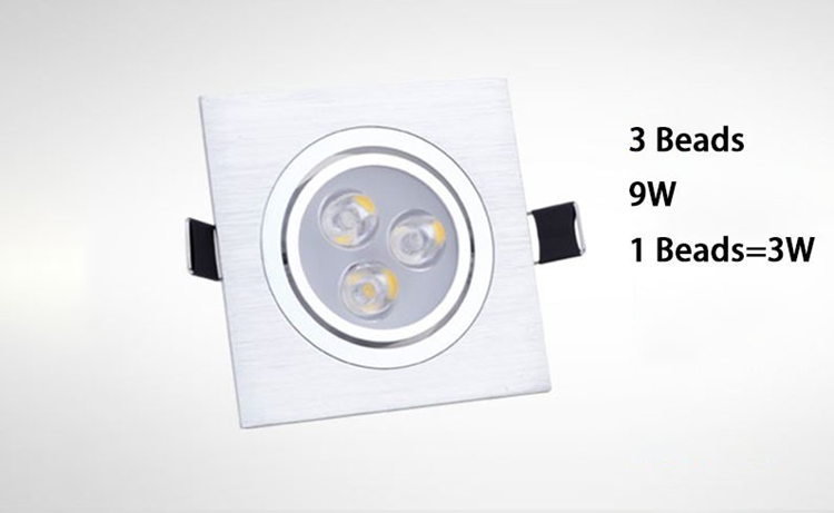 Dimmable 9W 15W 30W 42W COB LED Ceiling Lamp Spot Lights Square LED Recessed Downlights AC85~265V Room Lamps