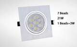 Dimmable 9W 15W 30W 42W COB LED Ceiling Lamp Spot Lights Square LED Recessed Downlights AC85~265V Room Lamps