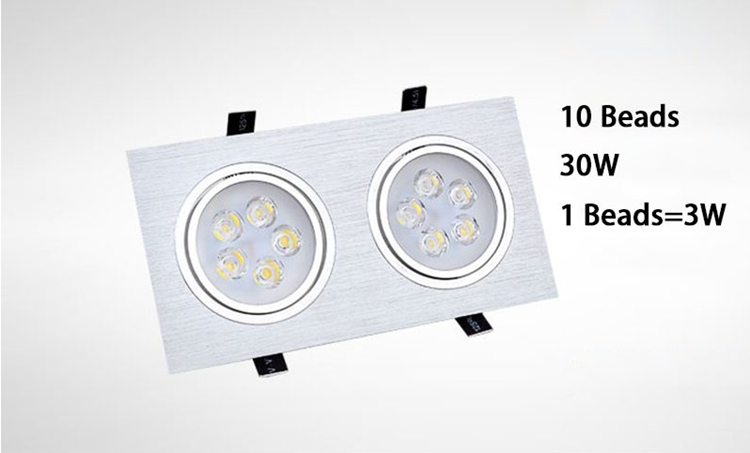 Dimmable 9W 15W 30W 42W COB LED Ceiling Lamp Spot Lights Square LED Recessed Downlights AC85~265V Room Lamps