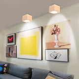 Modern Downlight LED Surface Mounted Ceiling Light Square Wood Color 9W 18W Spotlight For Dining Living Room