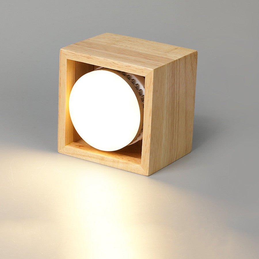 Modern Downlight LED Surface Mounted Ceiling Light Square Wood Color 9W 18W Spotlight For Dining Living Room
