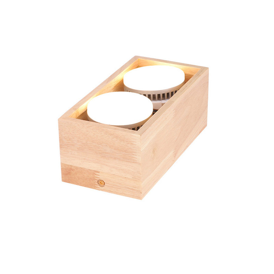 Modern Downlight LED Surface Mounted Ceiling Light Square Wood Color 9W 18W Spotlight For Dining Living Room