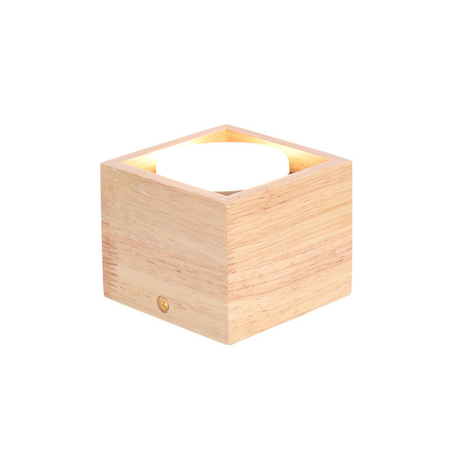 Modern Downlight LED Surface Mounted Ceiling Light Square Wood Color 9W 18W Spotlight For Dining Living Room