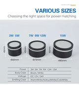 Led Downlight 12V 24V DC Ceiling Spot Light 3W 5W 7W 9W 12W 15W Dimmable Safety Voltage Recessed Indoor Lighting