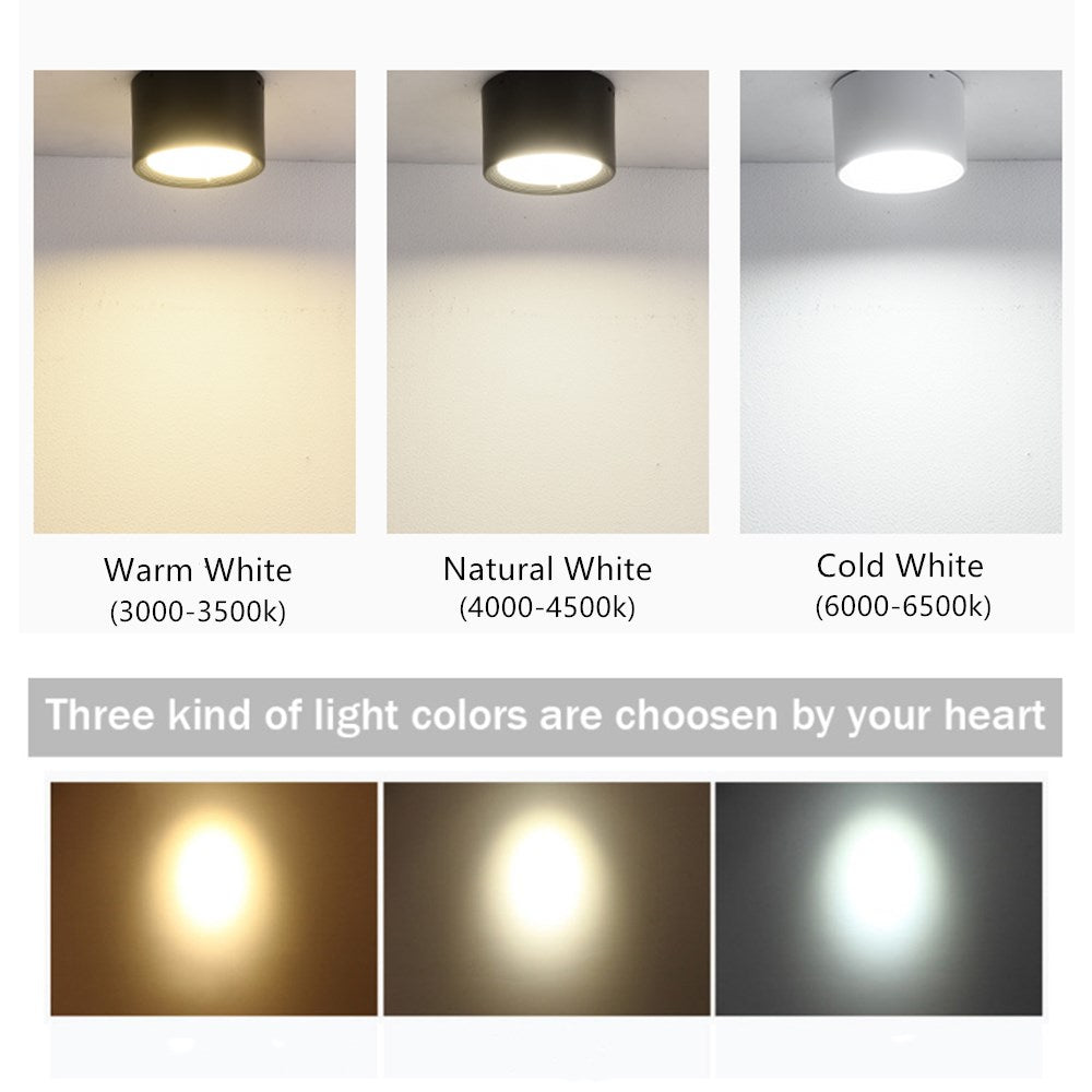 Led Surface Mounted Ceiling Downlight Dimmable Led Ceiling Light 5W 12W 15W Dimmable Spot Led Indoor Lighting For Living Room