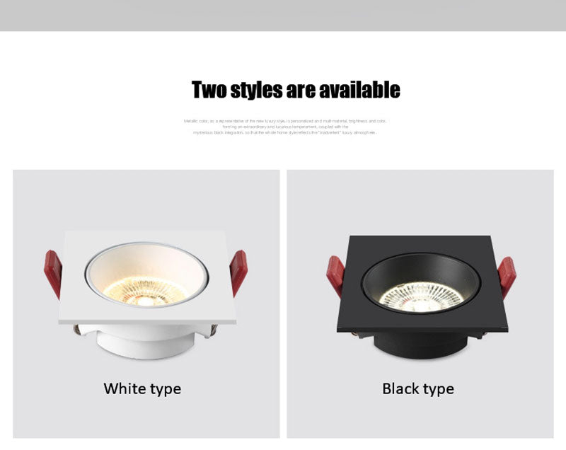 QIUBOSS Dimmable LED Embedded Downlights Bedroom 220V Led Spotlights COB Ceiling Lamps 7W 15W Recessed Light for Indoor Lighting