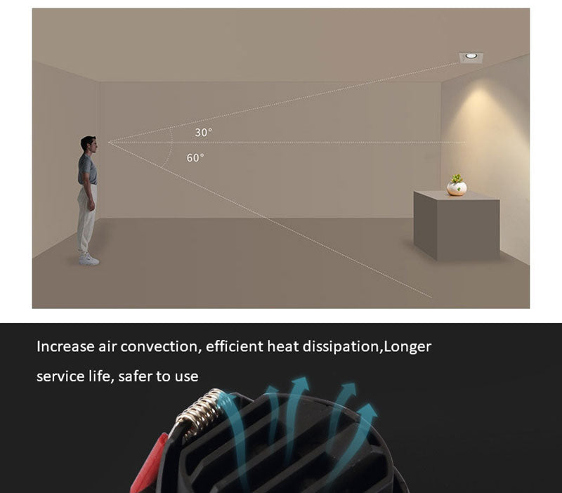 QIUBOSS Dimmable LED Embedded Downlights Bedroom 220V Led Spotlights COB Ceiling Lamps 7W 15W Recessed Light for Indoor Lighting