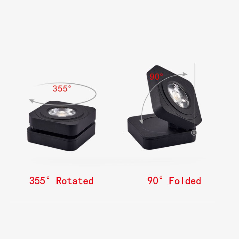 Angle Adjustable Folding Square Surface Mounted Downlight Ceiling Lamp 7W 10W 12W LED COB Spot Light AC220V 230V Ceiling Light