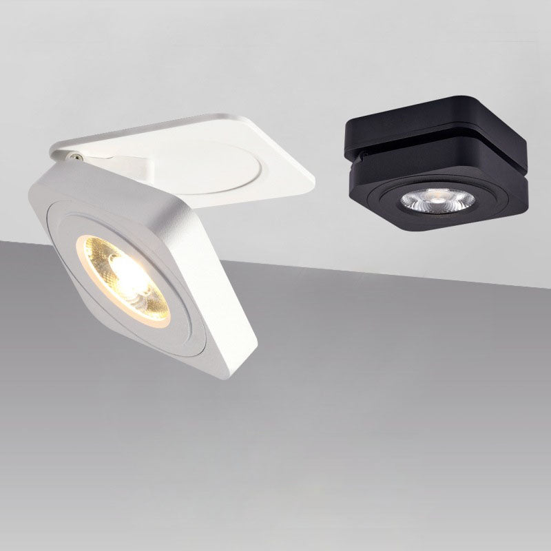 Angle Adjustable Folding Square Surface Mounted Downlight Ceiling Lamp 7W 10W 12W LED COB Spot Light AC220V 230V Ceiling Light