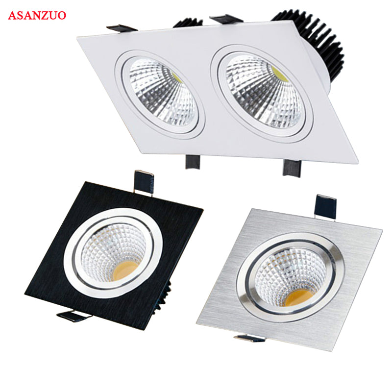 Square Recessed LED COB Downlight LED Spot light decoration Rotatable 5w 10w 20w Ceiling Lamp