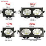 Square Recessed LED COB Downlight LED Spot light decoration Rotatable 5w 10w 20w Ceiling Lamp