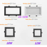 Dimmable LED Panel Recessed Led Downlight  12W 18W 24W 32W Square Spot Light Led Ceiling Lamp AC85-240V