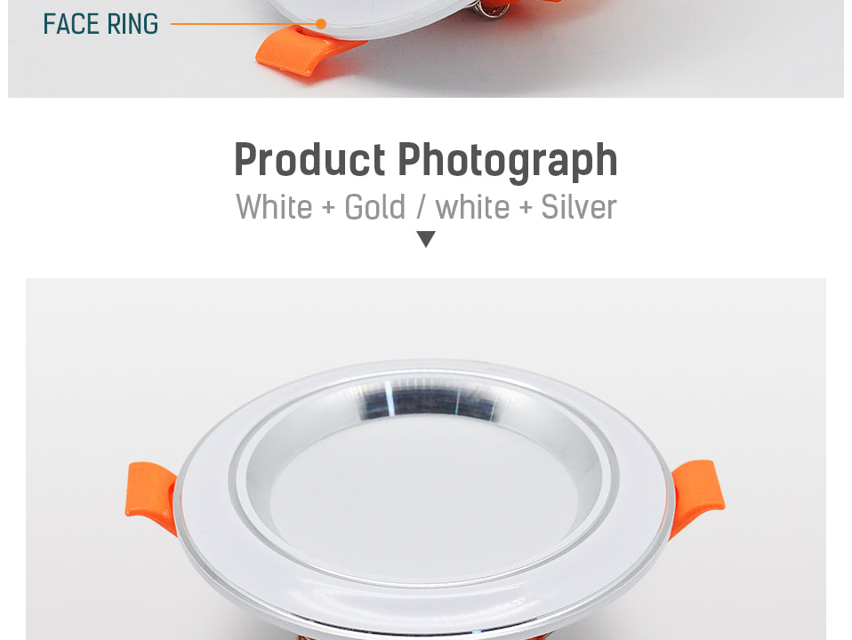 LED Downlight Ultra Thin 2.5inch Tri-color AC220V 5W Downlight Alumium Indoor Bedroom Office Lightings Lamp LED Spot Light