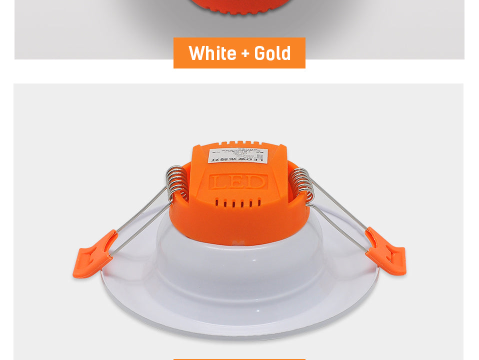 LED Downlight Ultra Thin 2.5inch Tri-color AC220V 5W Downlight Alumium Indoor Bedroom Office Lightings Lamp LED Spot Light