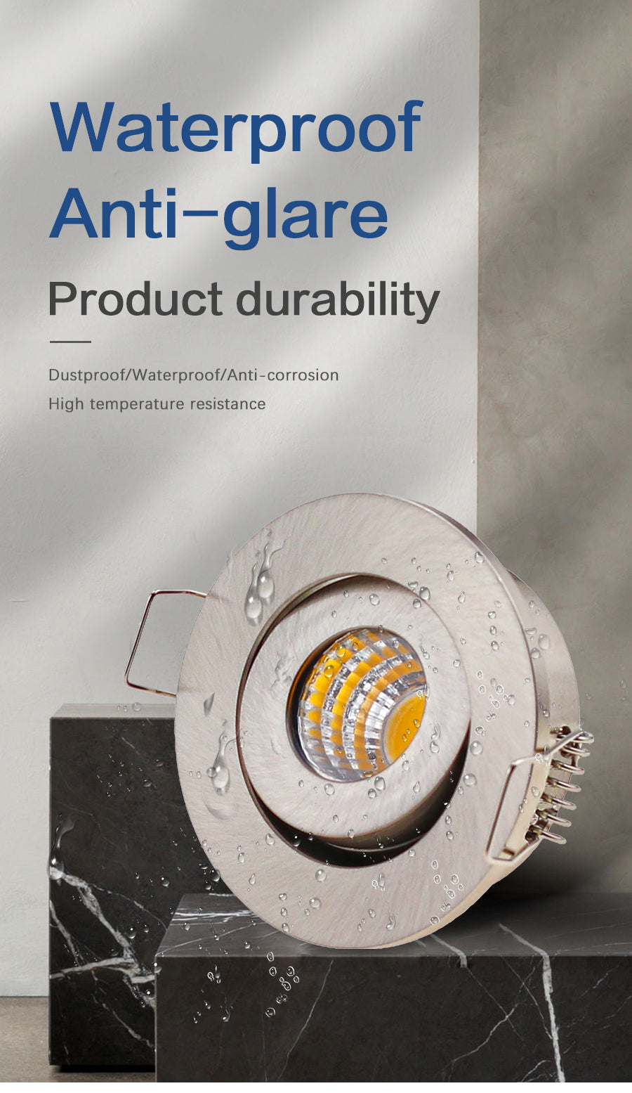 Recessed Waterproof Downlights IP65 COB Adjustable Mini Spot light for LED Chip Dimmable Bathroom Outdoor Home Lighting