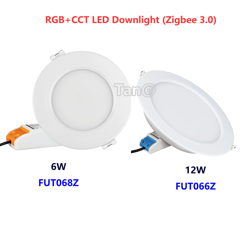 Miboxer 6W/12W RGB+CCT LED Downlight (Zigbee 3.0) Ceiling Light Round Panel Lamp Zigbee 3.0 Remote/APP/Voice Control AC100~240V