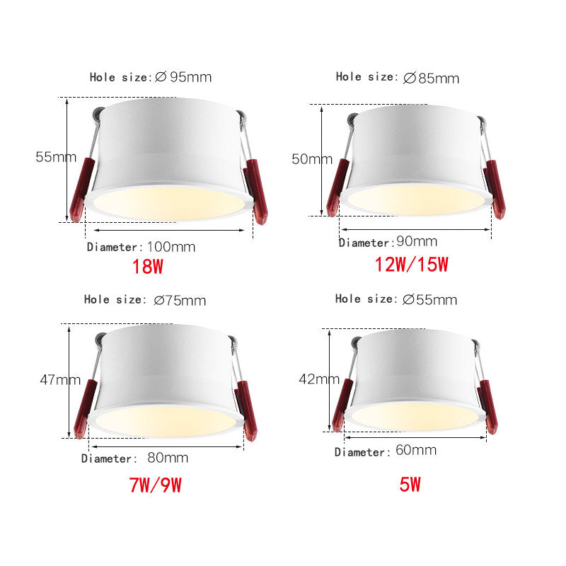 Dimmable Led Downlight Light Ceiling Spot Light 5W 7W 9W 12W 15W 18W  85-265V Recessed Lights Indoor Lighting