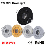 1W Mini led Downlight Cabinet Recessed Spot light led Driver Pure Nature Warm white and White Silver Black body AC85-265V