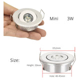 1W Mini led Downlight Cabinet Recessed Spot light led Driver Pure Nature Warm white and White Silver Black body AC85-265V