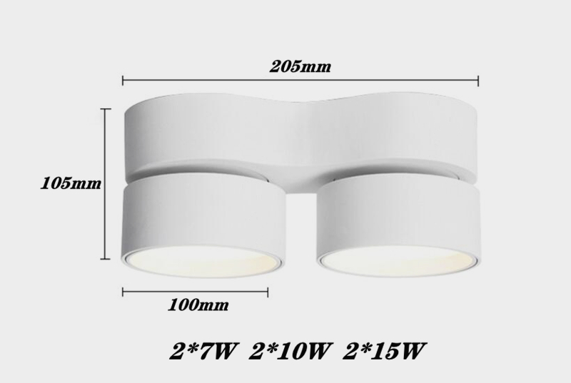 New 7W 10W 15W Dimmable Folding Rotating LED Downlights 20W 30W COB LED Ceiling Spot Lights AC85~265V LED Ceiling Lamps Indoor