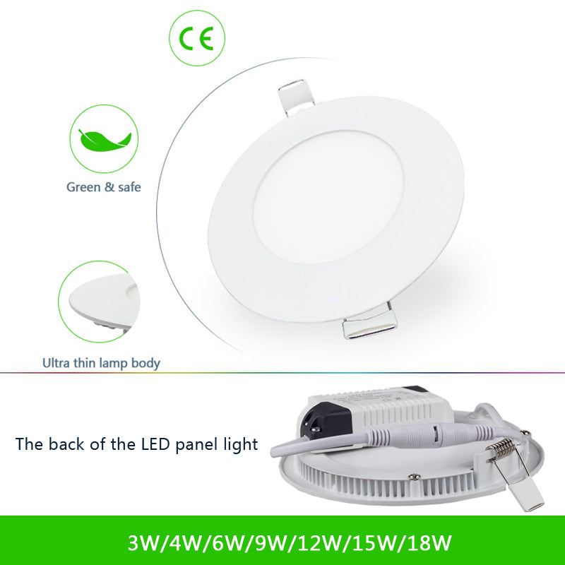 Dimmable LED Panel Light 3W 6W 9W 12W 15W 25W Recessed Ceiling LED Downlight Indoor Spot Light AC110V 220V Driver Included