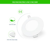 Dimmable LED Panel Light 3W 6W 9W 12W 15W 25W Recessed Ceiling LED Downlight Indoor Spot Light AC110V 220V Driver Included