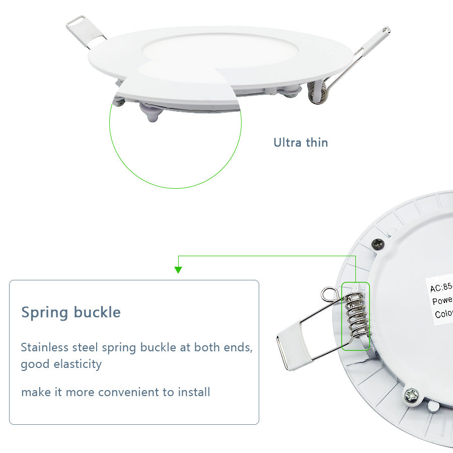 Dimmable LED Panel Light 3W 6W 9W 12W 15W 25W Recessed Ceiling LED Downlight Indoor Spot Light AC110V 220V Driver Included