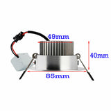 Dimmable 3W Recessed LED Ceiling Downlight Spotlight Lighting 110v 220v Lamps Bulb White Free Driver Colorful Red Yellow Purple