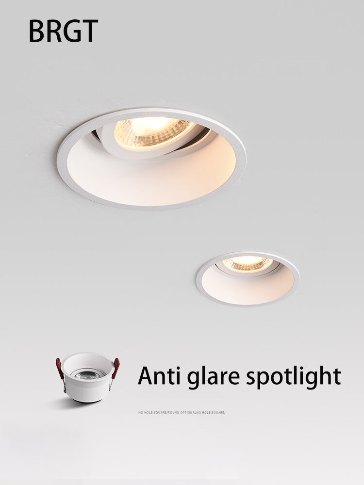 BRGT LED Spot Lights Recessed Downlight Aluminum Ceiling 5W 7W 12W 20W Cut Size 75mm Focus Lamp 110V 220V For Kitchen Home Indoor Lighting