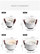 BRGT LED Spot Lights Recessed Downlight Aluminum Ceiling 5W 7W 12W 20W Cut Size 75mm Focus Lamp 110V 220V For Kitchen Home Indoor Lighting